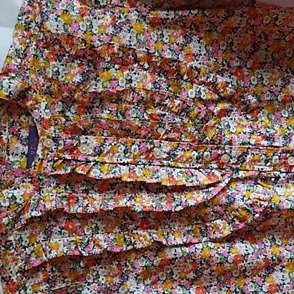 J Crew Liberty Fabric ruffled floral blouse size XS - Picture 2 of 4